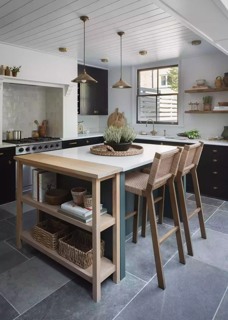 24 Beautiful Kitchen Island Storage Solutions You'll Love 17 Contrasting Materials