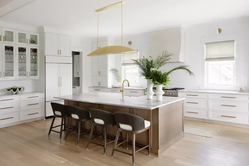 Contrasting Wood Kitchen Island