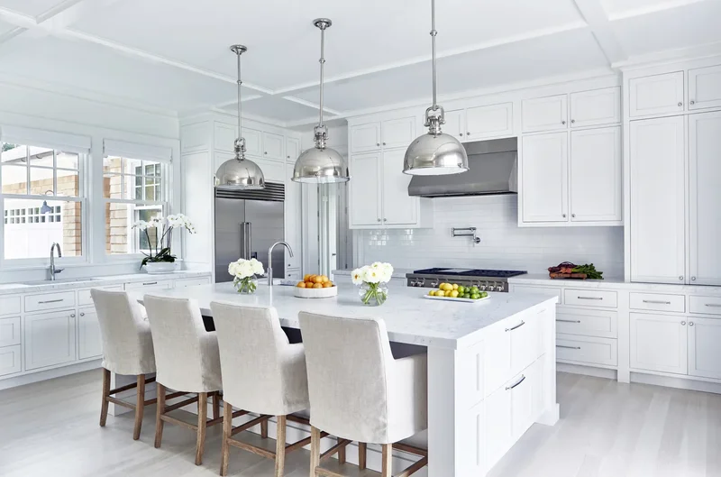 16 Coastal Kitchen Designs That Channel Nancy Meyers Vibes 16 Cool-Toned Finishes