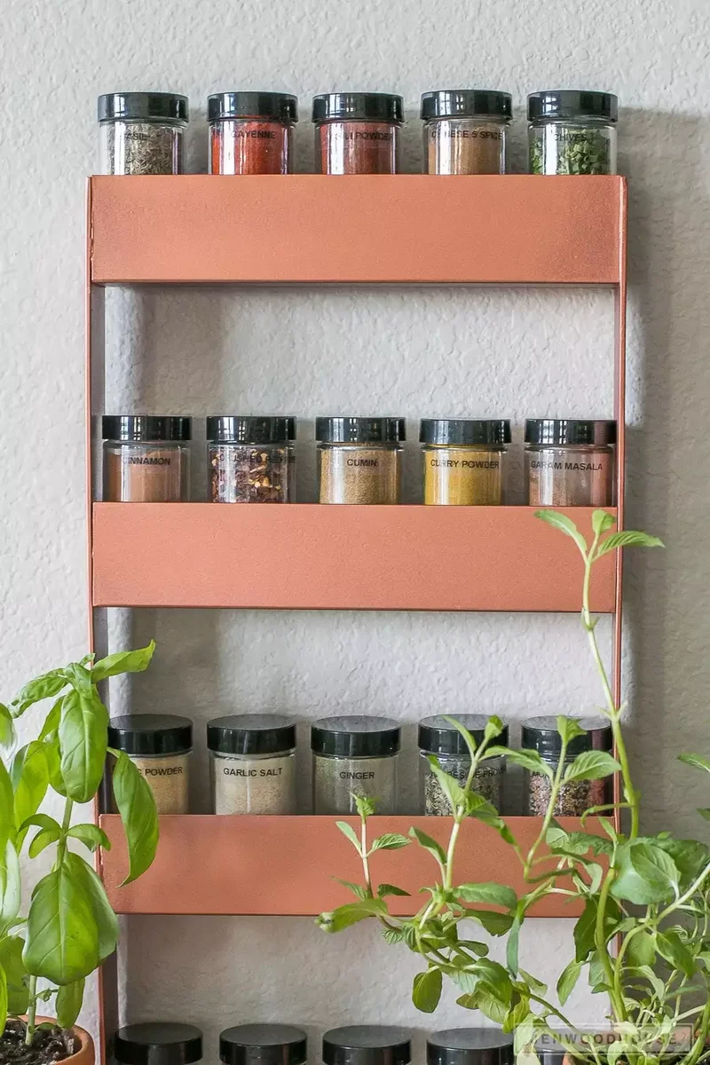 20 DIY Spice Rack Solutions to Eliminate Kitchen Clutter 17 Copper Spice Rack