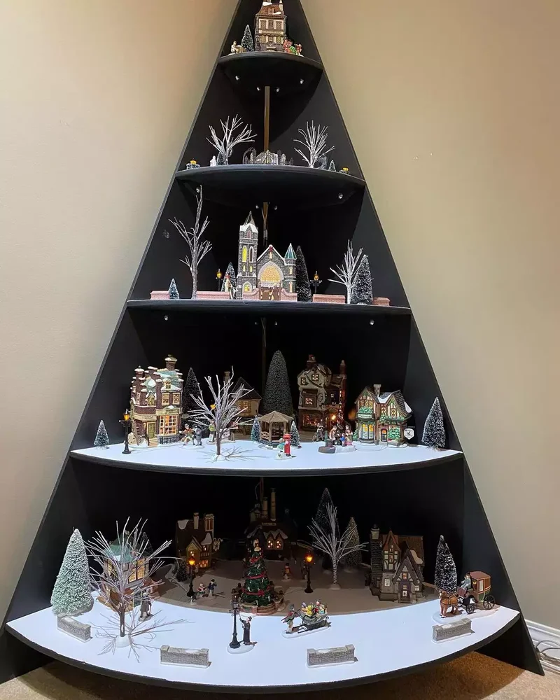 20 Christmas Village Display Ideas for Nostalgic Holidays 5 Corner Display