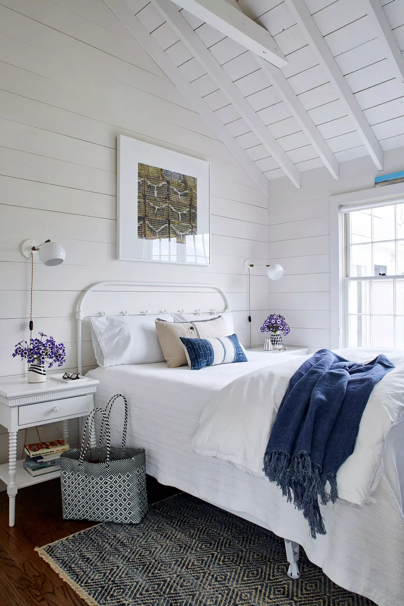 30 Beautiful Blue and White Bedroom Ideas for Restful Style 9 Cottage-Style Blue and White Bedroom