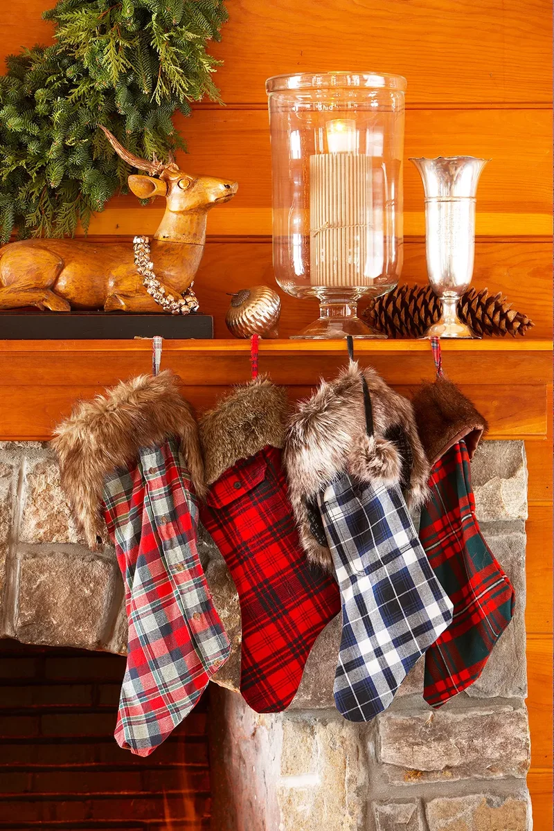 53 Stunning Christmas Mantel Decor Ideas for Your Home 43 Cozy Christmas Mantel with Stockings