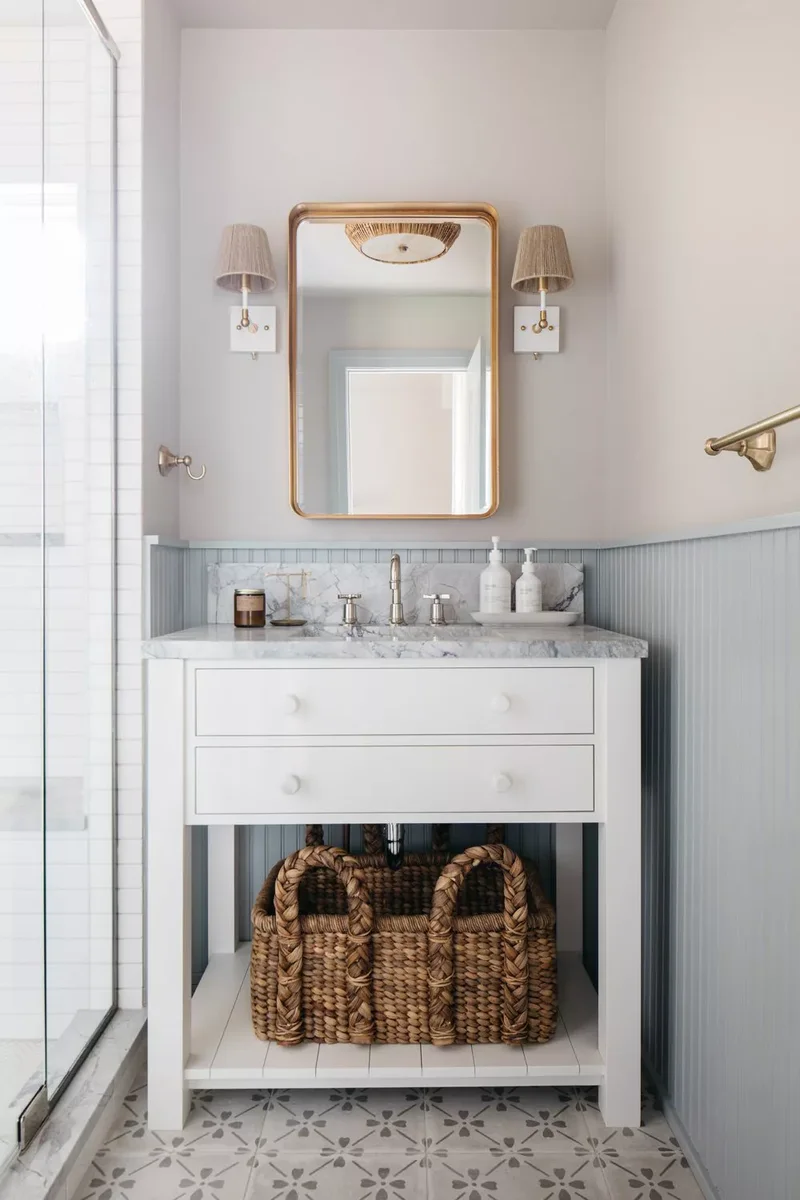 20 Beautiful Beadboard Bathroom Ideas for Every Style 19 Create Playful Color Palettes With Beadboard