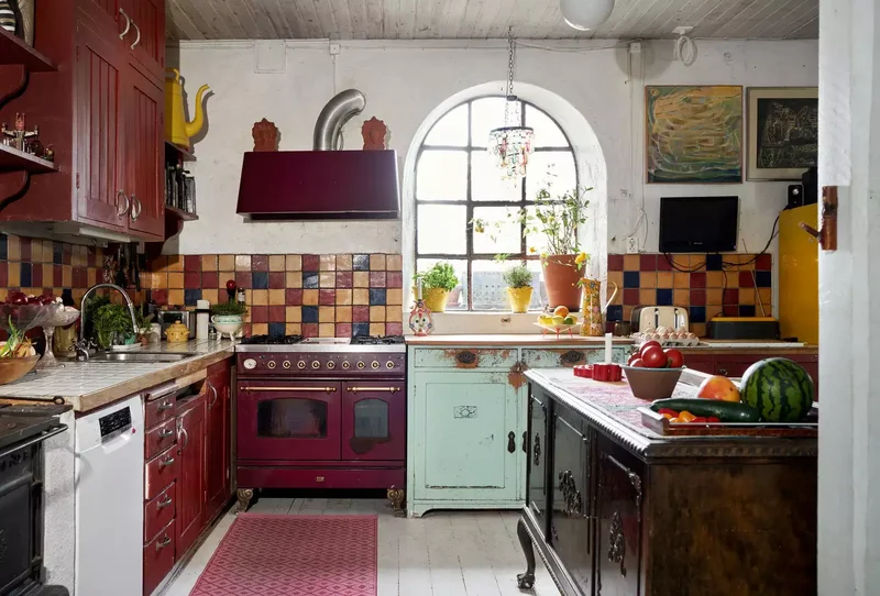 28 Red Kitchen Ideas That'll Transform Your Cooking Space 3 Create a Country Feel