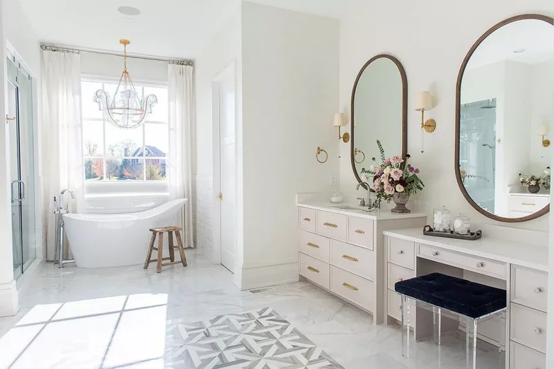 34 Stylish Bathroom Vanity Ideas for Function and Beauty 27 Create a Full-Wall Vanity
