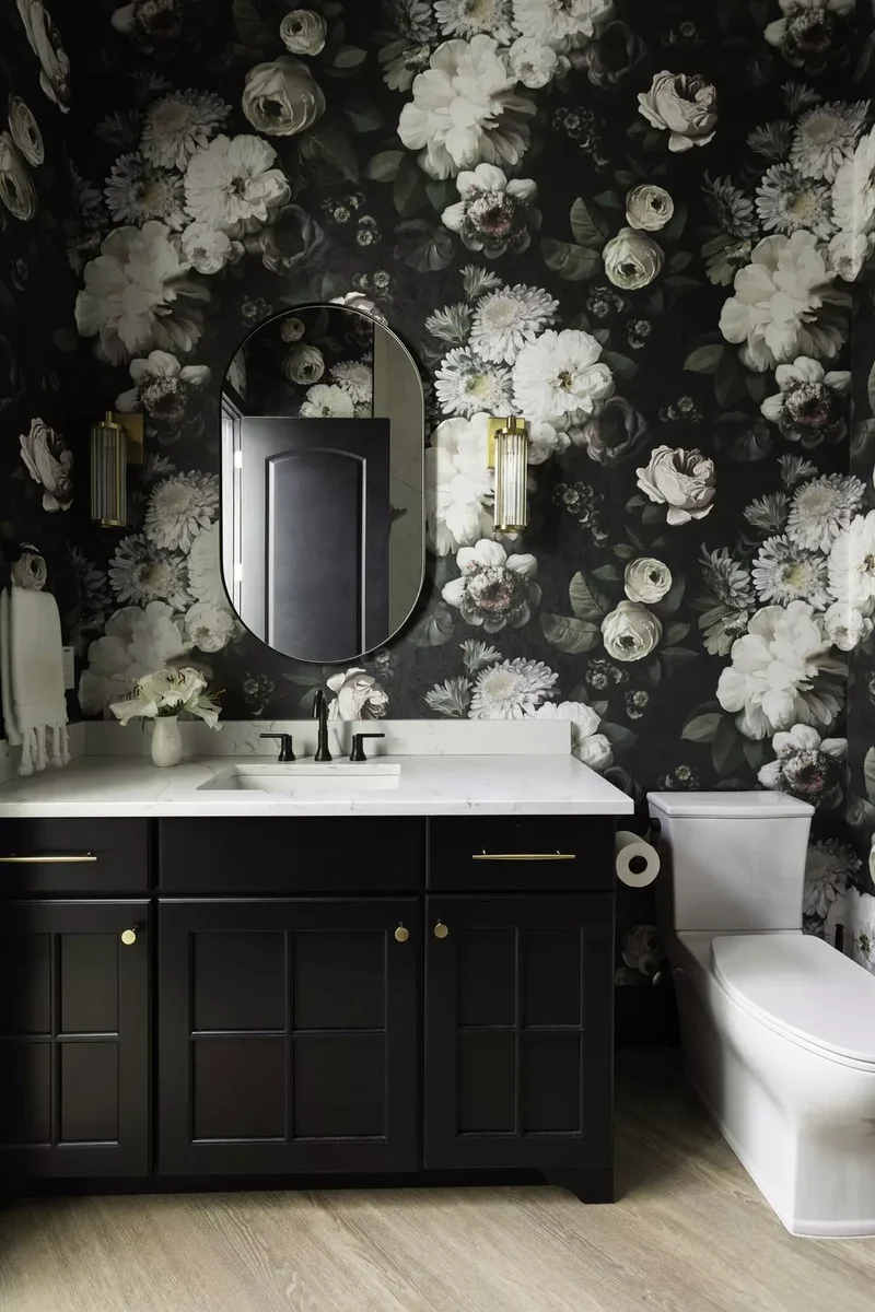 43 Beautiful Powder Room Ideas to Transform Your Half Bath 15 Create a Garden Effect