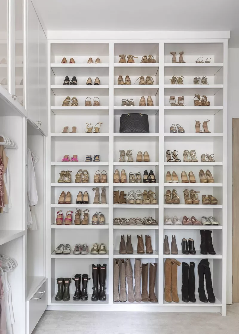 24 Glamorous Dressing Room Ideas to Transform Your Space 1 Customize Your Shoe Shelf