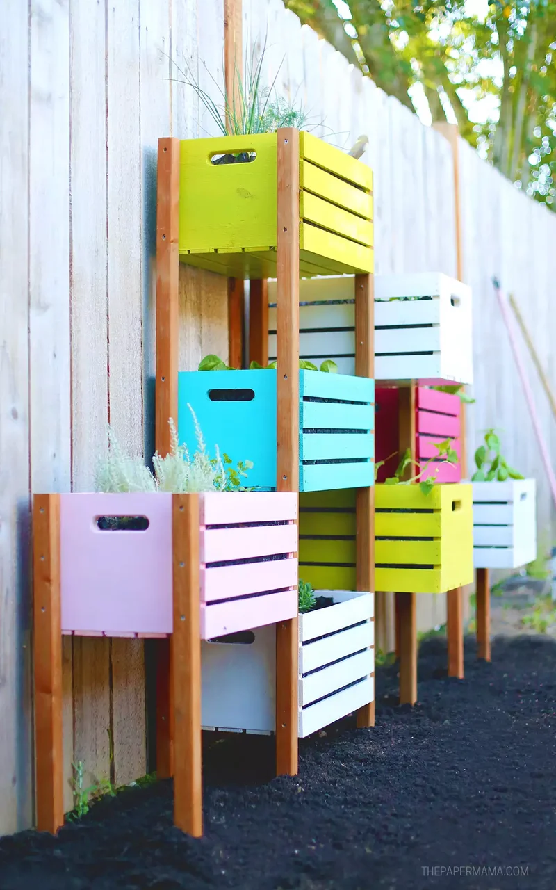 35 DIY Backyard Garden Projects to Transform Your Space 10 DIY Rainbow Vertical Garden