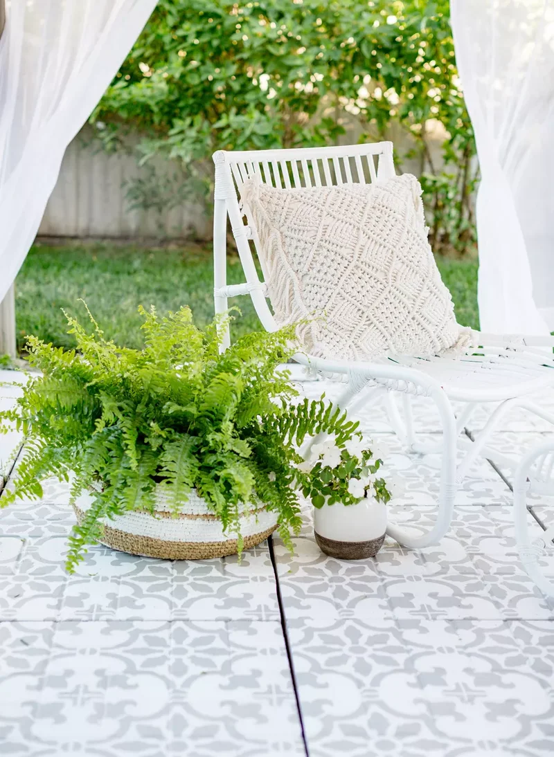 21 Patio Flooring Ideas for Any Outdoor Style and Budget 17 DIY Stenciled Tiles