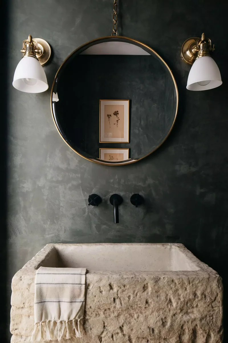 28 Small Bathroom Paint Colors That Create Spacious Vibes 24 Dark Gray-Green