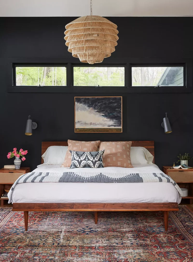 31 Sophisticated Black Bedroom Ideas for Your Dream Space 20 Dark Midcentury Modern Bedroom
