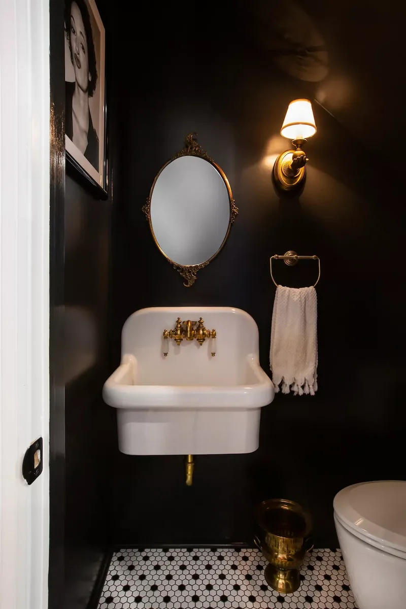 32 Half Bath Design Ideas to Inspire Bold Experimentation 11 Dark Wall Paint