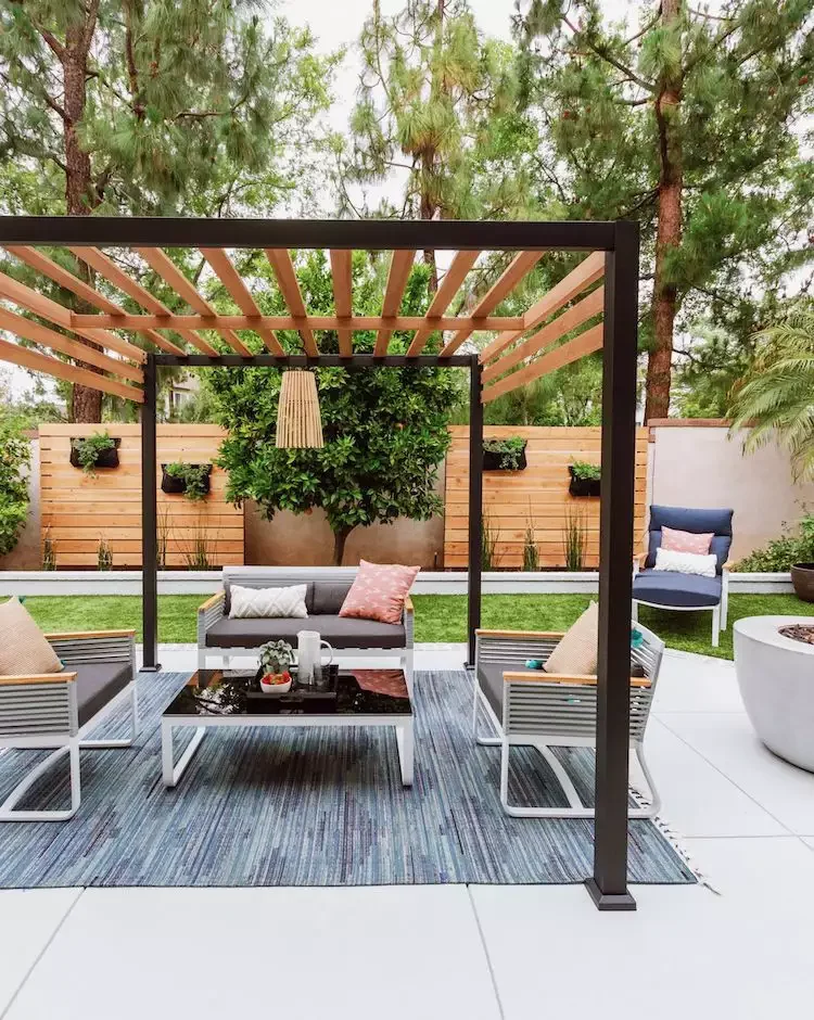 20 Stunning Modern Pergola Designs to Shade Your Backyard 1 Dark and Light Wood Pergola
