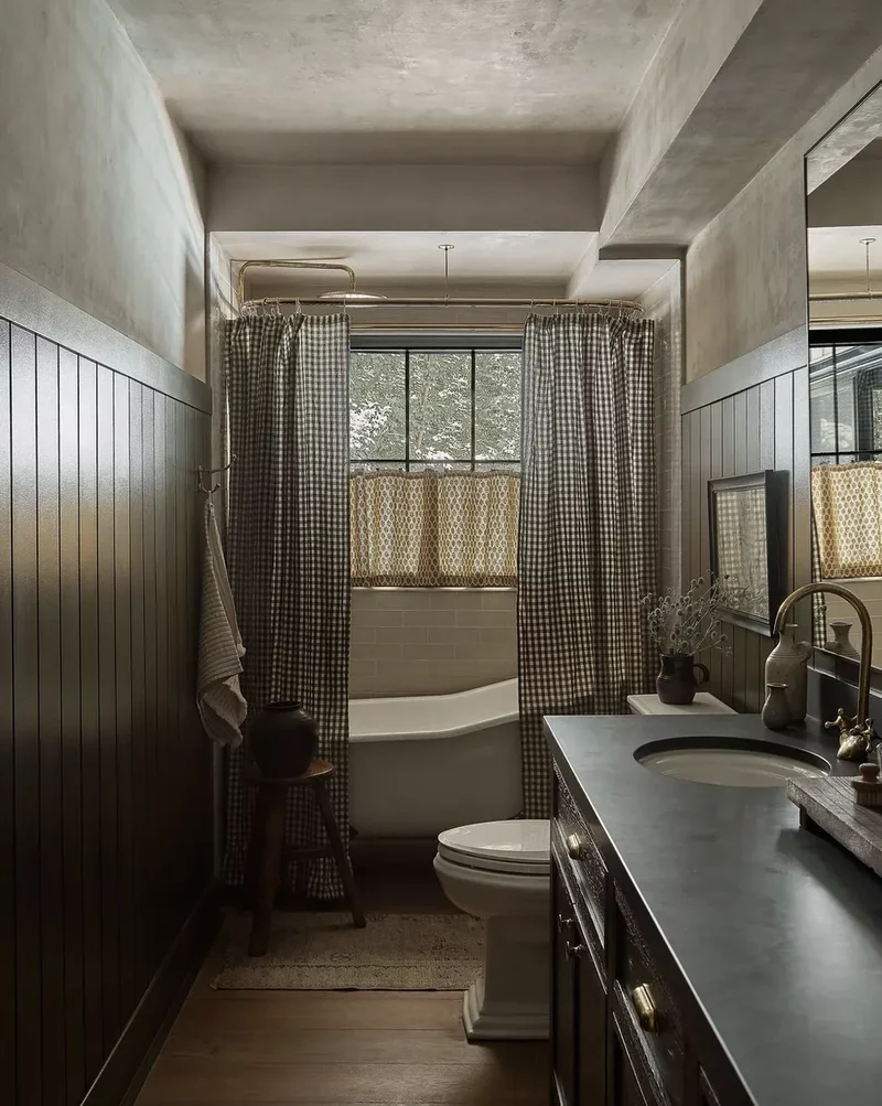 30 Neutral Bathroom Designs That Feel Timeless & Serene 26 Dark and Moody Neutral Bathroom