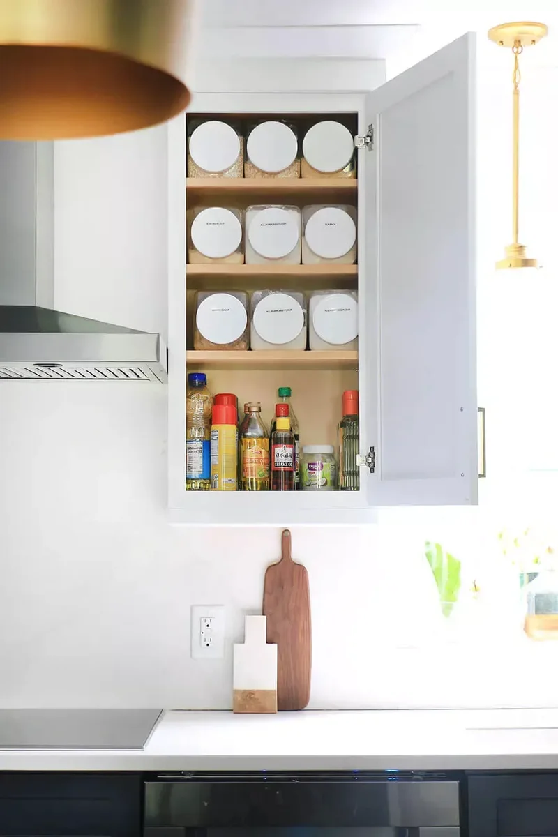 60 Smart Kitchen Cabinet Organization Ideas You'll Love 3 Decant Baking Supplies