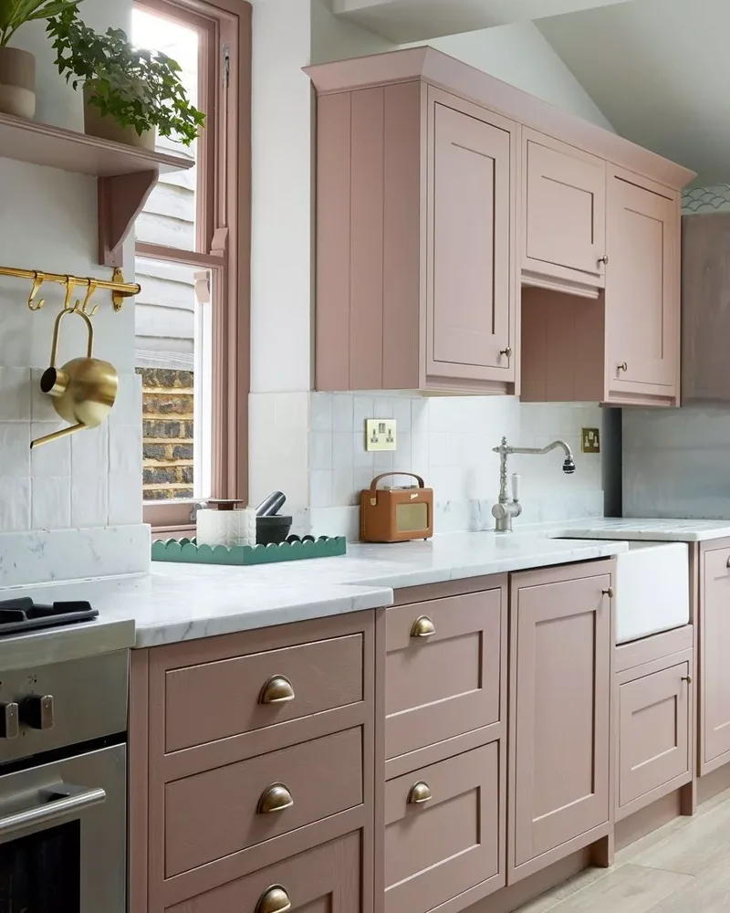 30 Pink Kitchen Designs Showing Pink as the Ideal Neutral 11 Decorate With Vintage Items