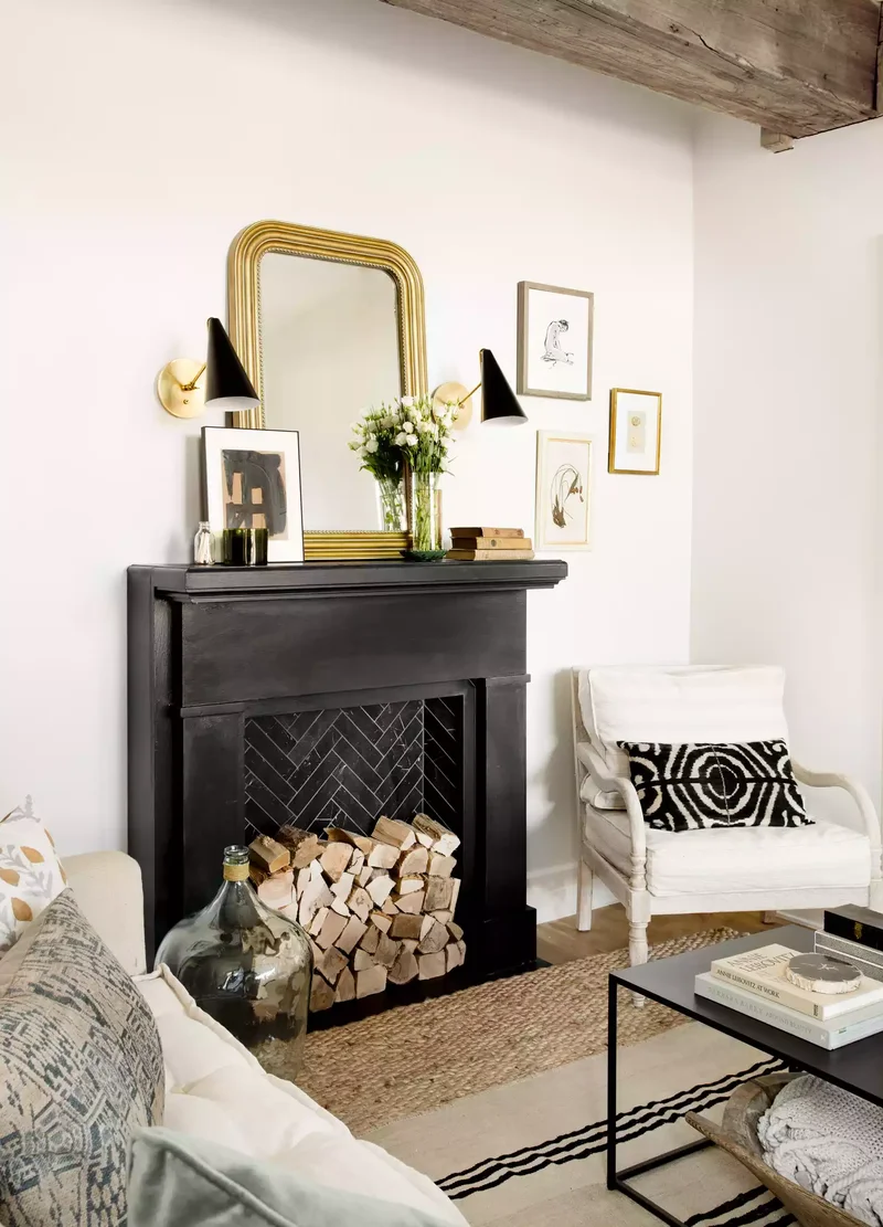 Decorative Black Fireplace