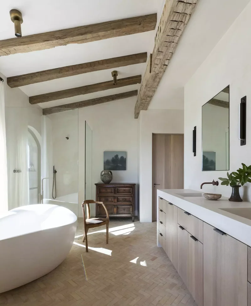 102 Beautiful Bathroom Design Ideas You'll Love to Recreate 2 Decorative Ceiling Beams