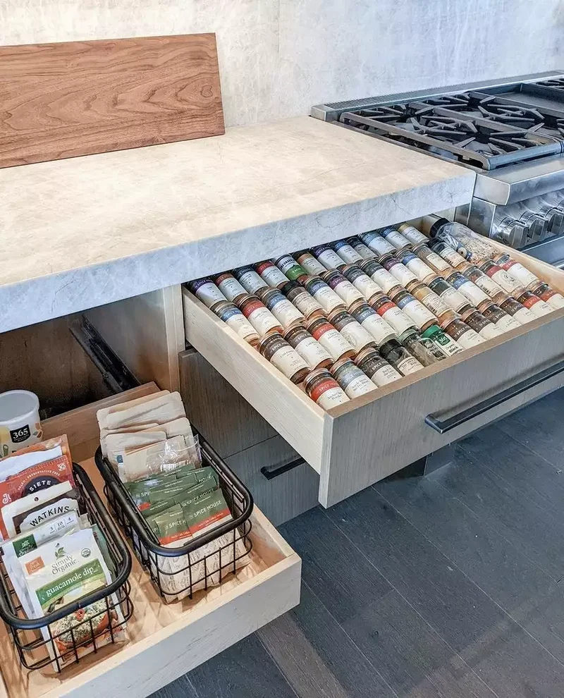 20 Creative Spice Rack Ideas for Kitchen Organization 11 Design a Spice Drawer
