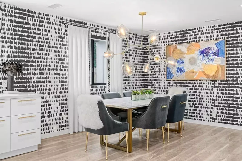 27 Contemporary Dining Room Design Ideas You'll Love 13 Dining Room Wallpaper