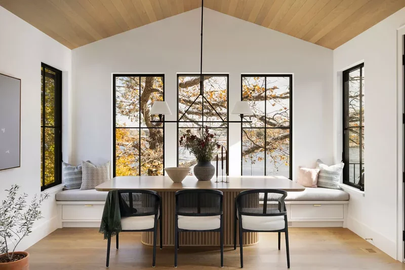 12 Designer Layout Tips to Make Dining Rooms Bigger & Brighter 2 Dining Room With Window Seat
