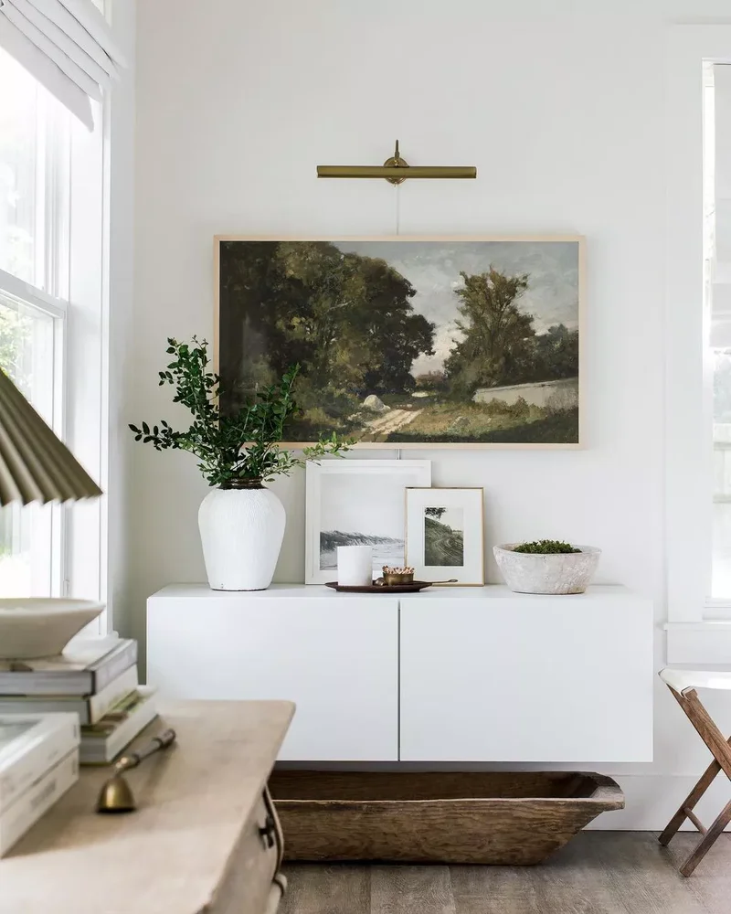 22 Beautiful Farmhouse TV Stand Styling Ideas You'll Love 2 Display Art