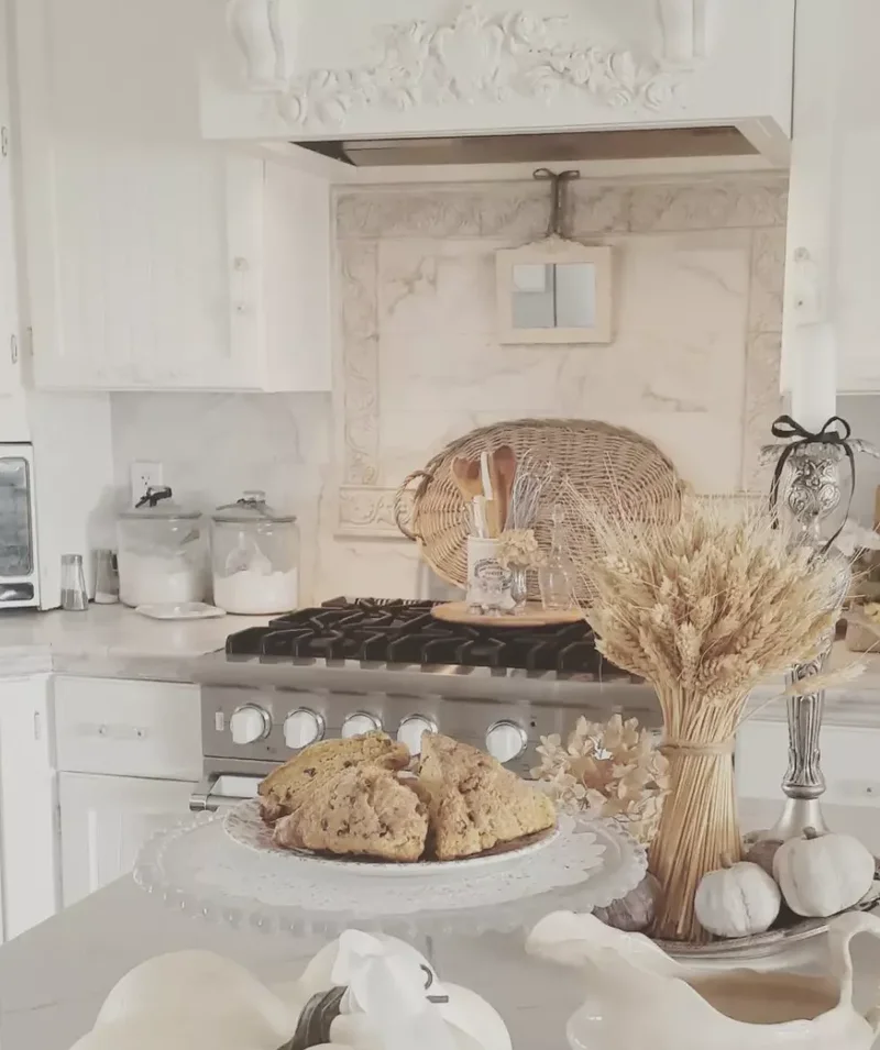 30 Charming Cottagecore Kitchen Ideas for Your Cozy Home 6 Display a Cake Stand