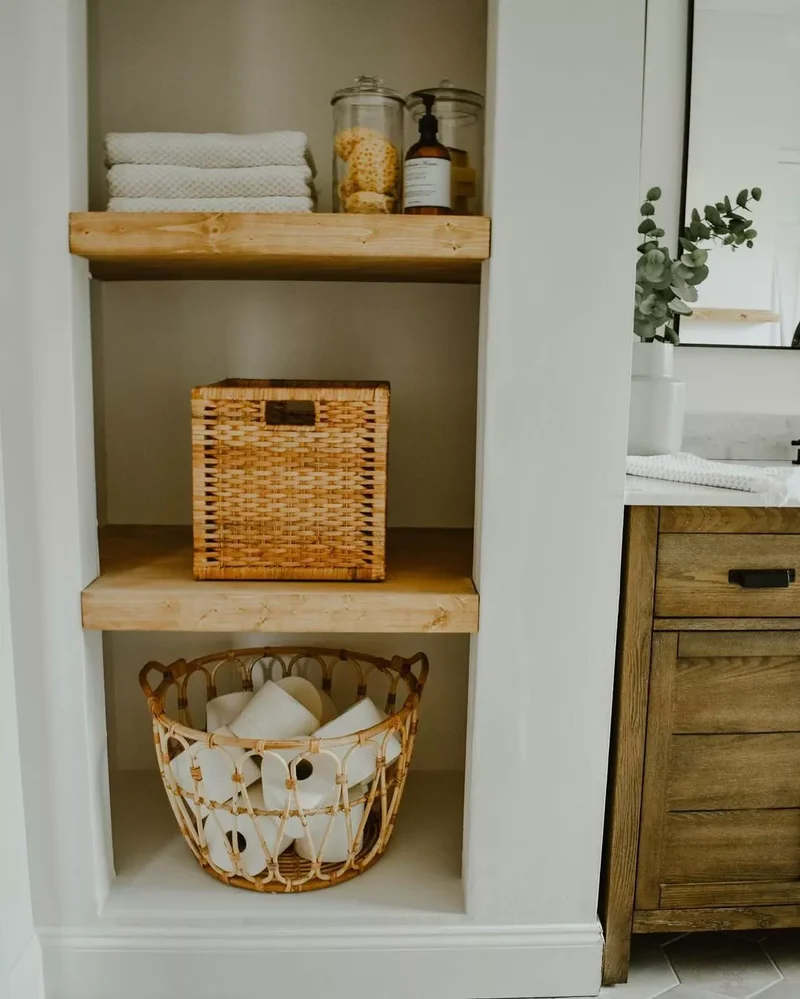 24 Smart Ways to Organize Your Bathroom Closet Beautifully 6 Display the Toilet Paper