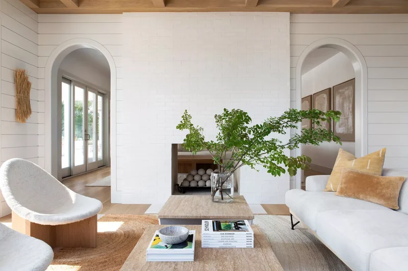 42 White Brick Fireplace Ideas to Modernize Your Living Space 35 Double-Sided Brick