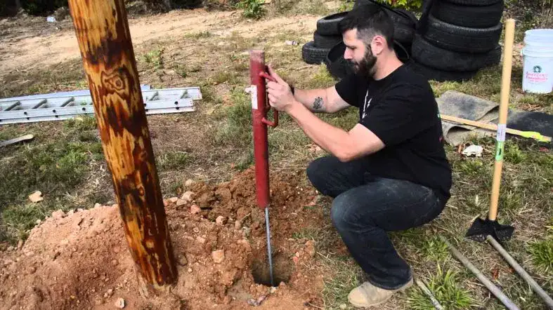  Drive The Copper Grounding Rod Into The Ground