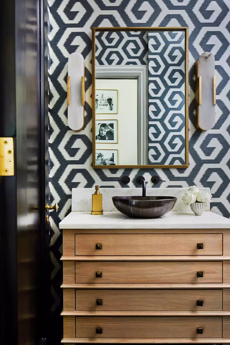 43 Beautiful Powder Room Ideas to Transform Your Half Bath 17 Dynamize the Walls