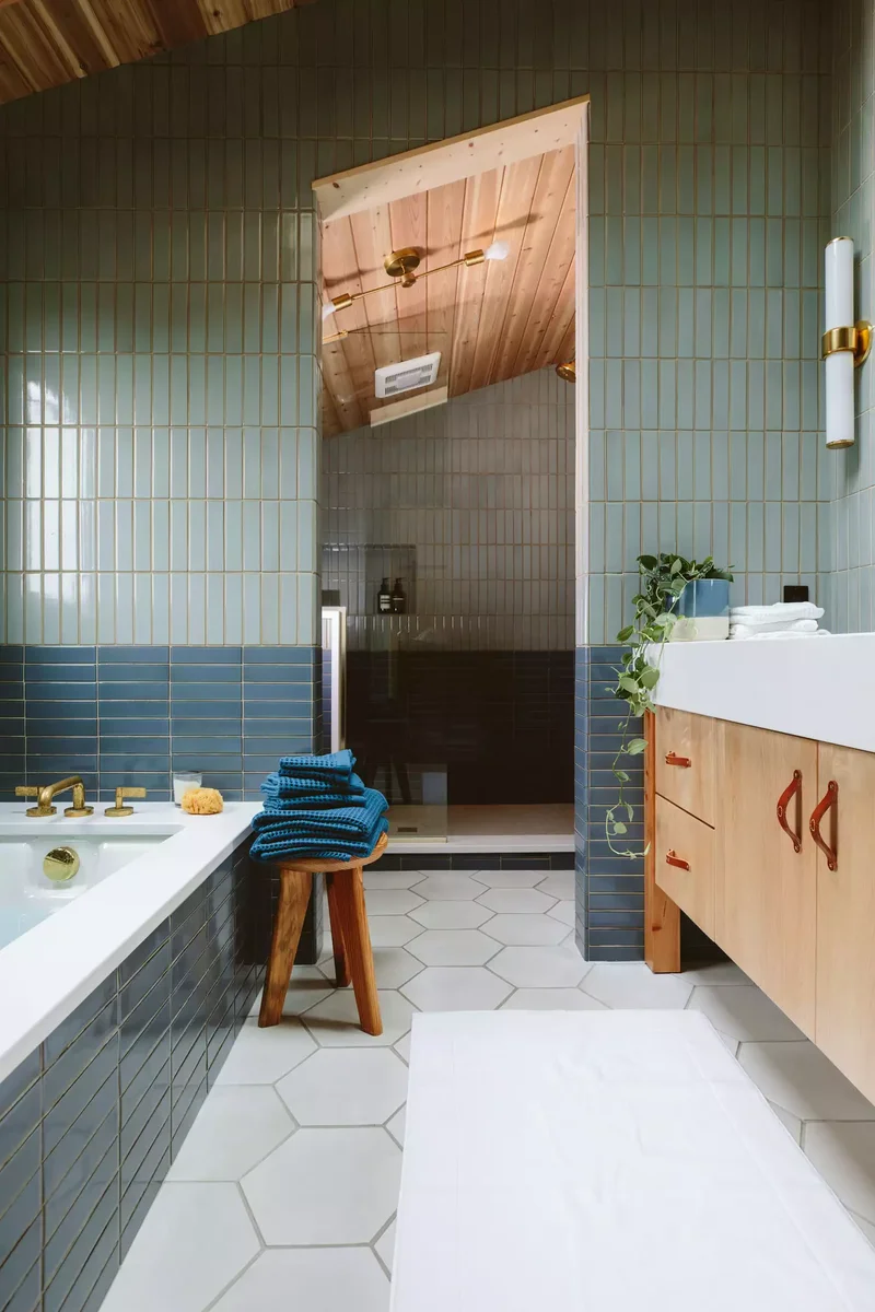 30 Designer Tips for Creating a Japandi Bathroom Retreat 19 Earth Tone Tiles