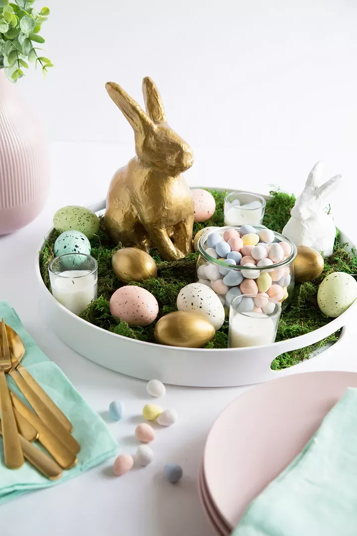 42 Easter Centerpiece Ideas and Table Decor for Spring 39 Easter Bunny Centerpiece
