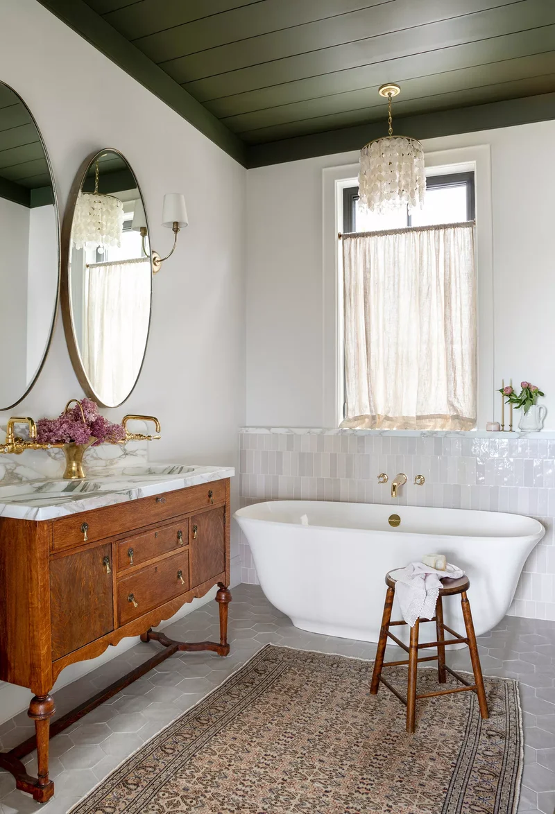 Eclectic Bathroom with Rustic Charm