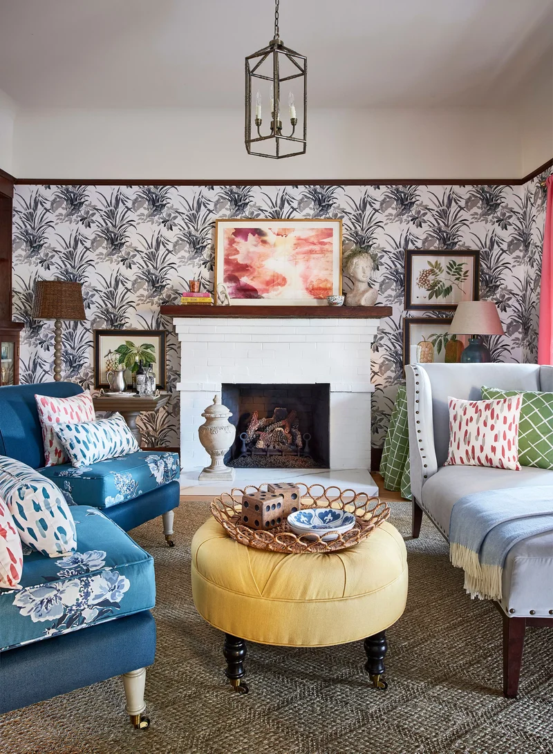 37 Accent Wall Ideas to Completely Transform Your Living Room 32 Eclectic Living Room Accent Wall