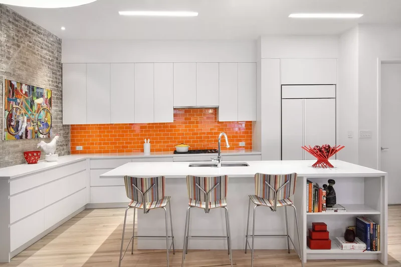 Electric Orange Subway Tile