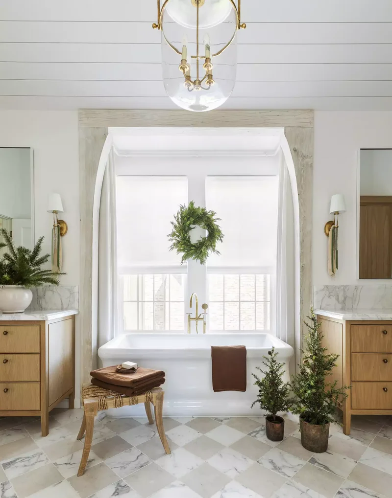Decorating Your Bathroom for Christmas: 32 Festive Ideas 7 Elevate With Simple Greenery
