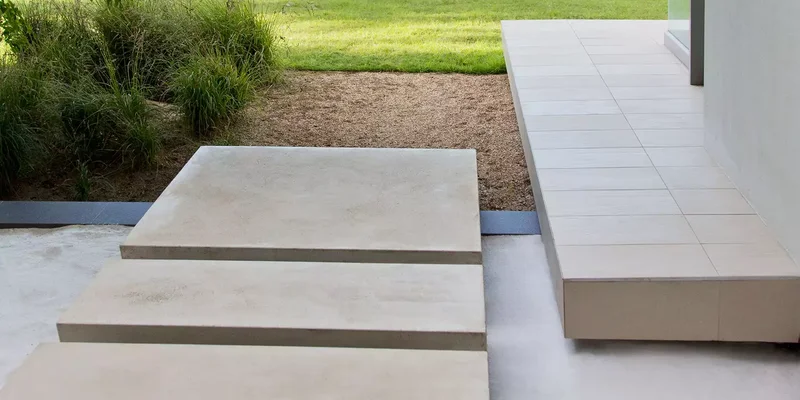 10 Modern Concrete Paver Walkway Ideas for Your Home 3 Elevated Pre-Cast Concrete Slab Walkway