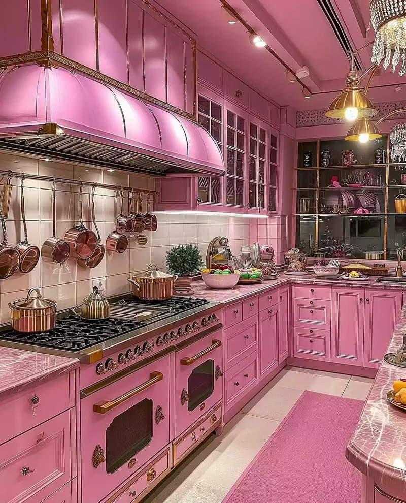 30 Pink Kitchen Designs Showing Pink as the Ideal Neutral 25 Embrace Barbiecore