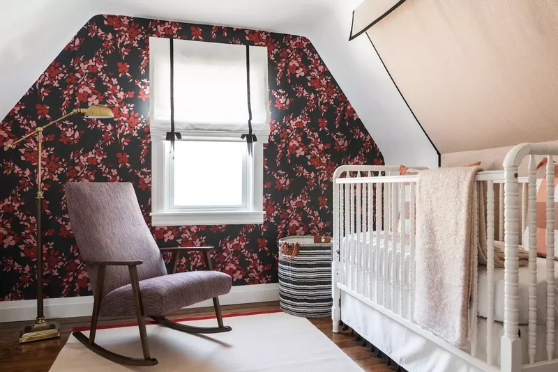 19 Creative Nursery Accent Wall Ideas for Baby's Room 9 Embrace Dark Florals