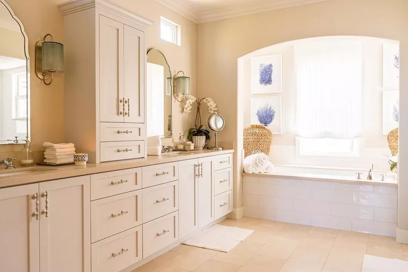 30 Beach-Inspired Bathroom Designs to Bring Coastal Vibes Home 7 Embrace Sandy Hues