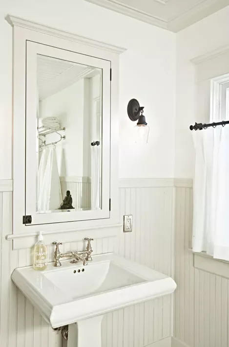 20 Beautiful Beadboard Bathroom Ideas for Every Style 8 Embrace a Monochromatic Beadboard Look