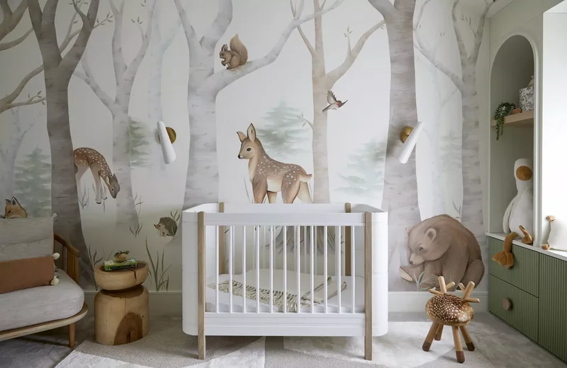 27 Sage Green Nursery Designs for Peaceful Baby Spaces 14 Embrace a Nature Theme