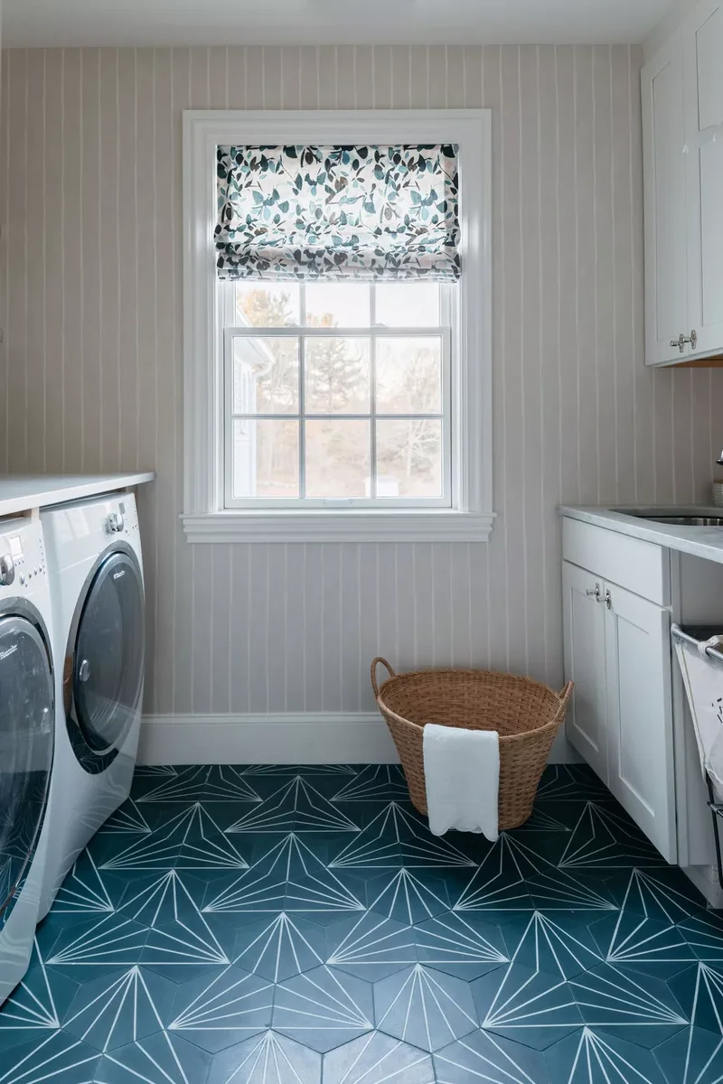 57 Laundry Room Ideas That Make Chores More Enjoyable 53 Embrace a Statement Floor