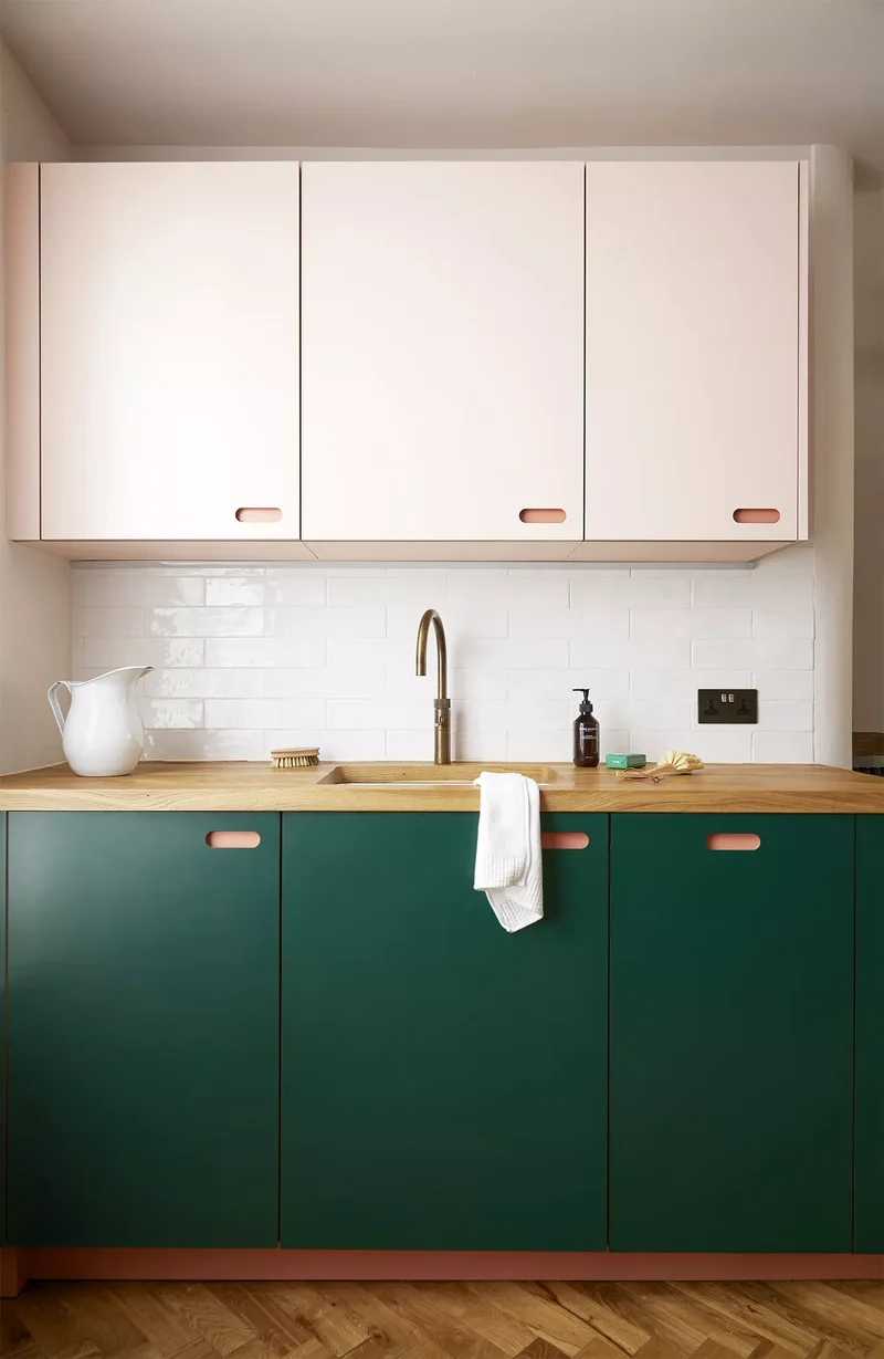 31 Kitchen Color Schemes for Every Style to Transform Your Space 31 Emerald Green + Blush Pink