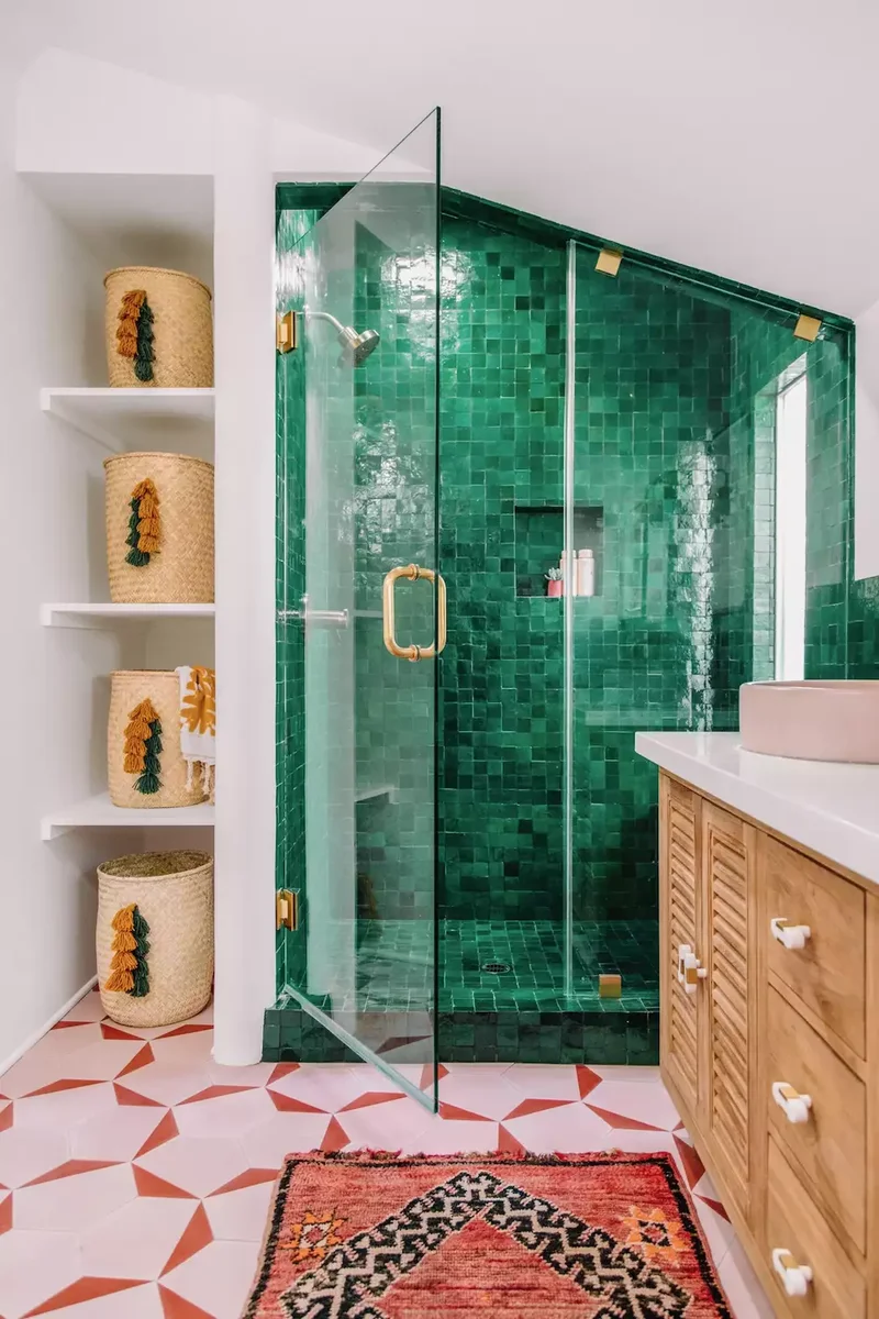 Emerald Green Shower Tile