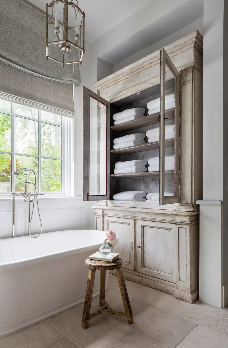 26 Smart Bathroom Shelf Ideas for Organized Toiletries 15 Employ Furniture for Storage