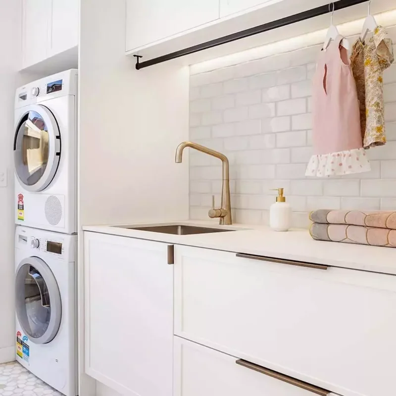 13 Laundry Room Sink Designs You'll Love and Want to Steal 8 Experiment With Faucet Shapes