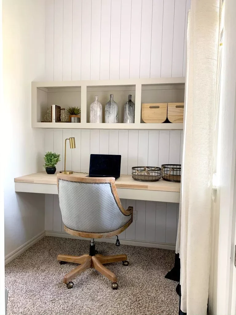 30 Home Office Shelving Solutions for Your Workspace 25 Fake a Built-In Look